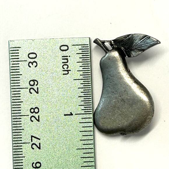 Vintage Metzke Pewter Pear Brooch Pin - Picture 4 of 4